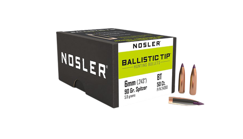 Nosler 24090 Ballistic Tip  6mm 90gr Ballistic Tip Hunting 50/Box