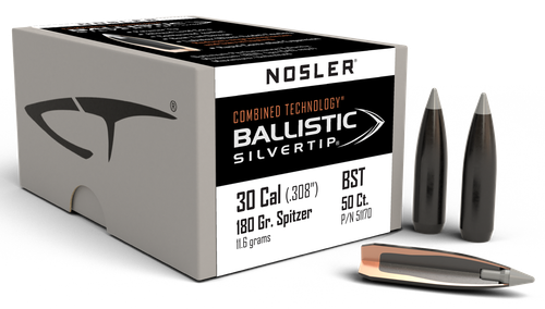 Nosler 51170 Ballistic Silvertip  30Cal 180gr Spitzer Point 50/Box