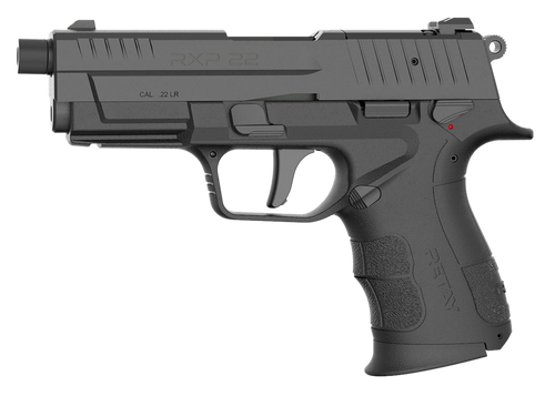 Retay USA RXP22BLK10TH RXP  22 LR 10+1 4" Black Threaded Barrel, Black Cerakote RMR/RMSc Optic Ready/Serrated Slide & Polymer Frame w/Accessory Rail, Textured Grip