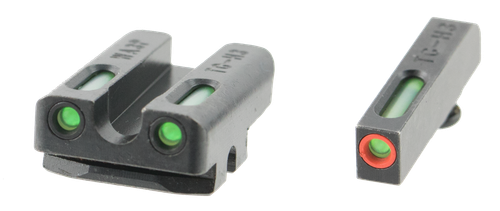 TruGlo TG13WA3PC TFX Pro  Black | Green Tritium & Fiber Optic Orange Outline Front Sight Green Tritium & Fiber Optic Rear Sight