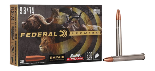 Federal P9374SA Premium Safari Cape-Shok 9.3mmx74R 286gr Swift A Frame 20 Per Box/10 Case