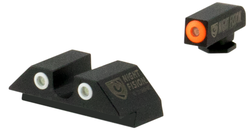 Night Fision GLK001007OGZ Tritium Night Sights For Glock  Green Tritium Orange Outline Front Sight- Green Tritium Black Outline Rear Sight Glock 17/17L/19/22