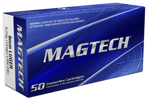 Magtech 9E Range/Training  9mmLuger 124gr Lead Round Nose 50 Per Box/20 Case