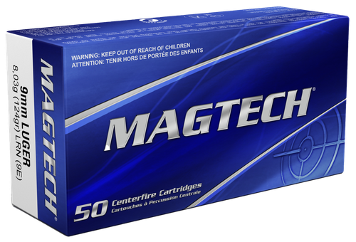 Magtech 9E Range/Training  9mmLuger 124gr Lead Round Nose 50 Per Box/20 Case