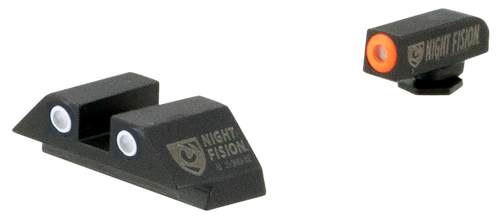 Night Fision GLK003003OGW Tritium Night Sights For Glock  Green Tritium Orange Outline Front Sight- Green Tritium White Outline Rear Sight Glock 42/43/43X