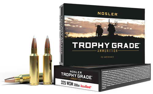 Nosler 60077 Trophy Grade  325WSM 200gr Nosler AccuBond 20 Per Box/10 Case