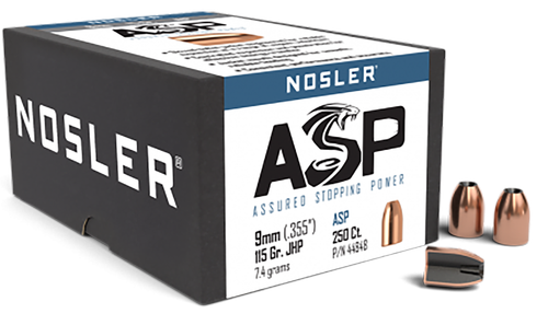 Nosler 44848 Assured Stopping Power  9mm 115gr Jacketed Hollow Point 250/Box