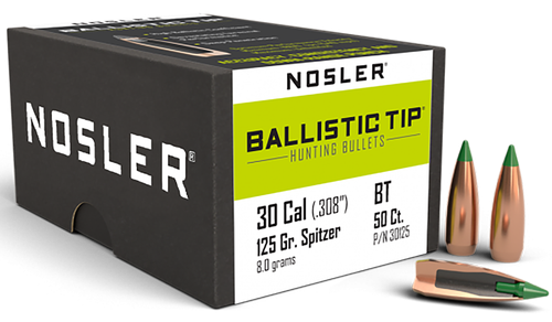 Nosler 30125 Ballistic Tip  30Cal 125gr Spitzer 50/Box