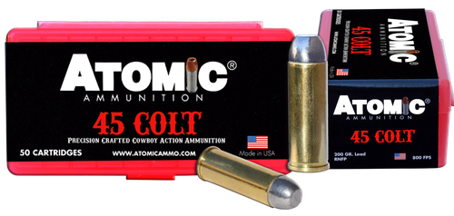 Atomic Ammunition 00434 Cowboy Action Precision Craft 45Colt 200gr Lead Round Nose Flat Point 50 Per Box/10 Case