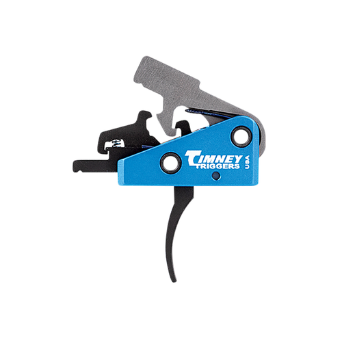 Timney Triggers 663S Targa Long Trigger  Two-Stage Curved Trigger with 2 lbs Draw Weight & Black/Blue Finish for AR-Platform