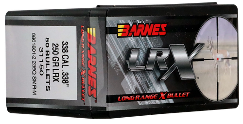 Barnes Bullets 31150 LRX Long Range 338Cal 250gr Boat Tail 50/Box