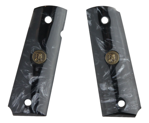 Pachmayr 62000 Custom Grip Black Simulated Pearl Panels for 1911 with Ambidextrous Safety
