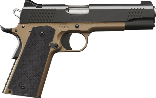 Kimber Mfg, Inc 3000461 Custom LW MP 9mm Luger 9+1 5" Stainless Match Grade Barrel, Black Serrated Steel Slide, Flat Dark Earth Aluminum Frame w/Beavertail, Black Textured Grip