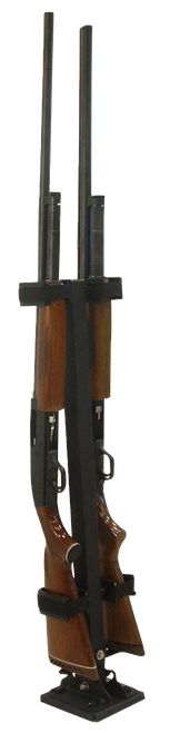 Rugged Gear 10082 Floor Mount Gun Rack  2 Rifle/Shotgun Black Metal