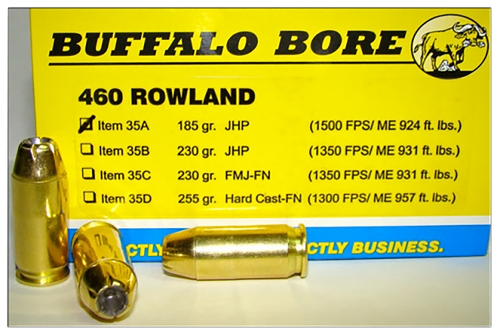 Buffalo Bore Ammunition 35A20 Personal Defense Strictly Business 460Rowland 185gr Jacket Hollow Point 20 Per Box/12 Case