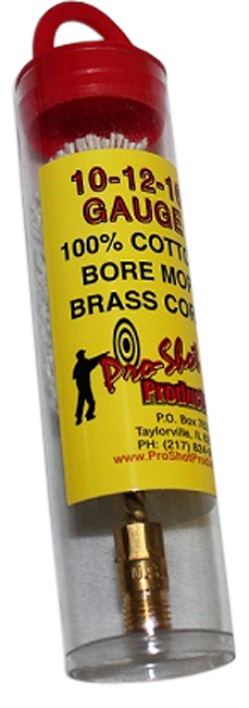 Pro-Shot MP12 Bore Mop  10/12/16 Gauge Shotgun #5/16-27 Thread Cotton 1.75" Long