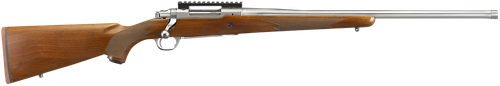 Ruger 57105 Hawkeye Hunter Full Size 6.5 PRC 3+1 22" Satin Stainless Steel Threaded Barrel, Picatinny Rail Steel Receiver, Fixed American Walnut w/Pistol Grip Stock