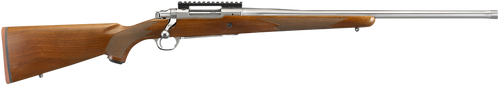 Ruger 57105 Hawkeye Hunter Full Size 6.5 PRC 3+1 22" Satin Stainless Steel Threaded Barrel, Picatinny Rail Steel Receiver, Fixed American Walnut w/Pistol Grip Stock
