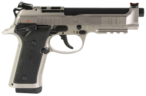 Beretta USA J92XPC020 92X PCO Full Size Frame 9mm Luger 10+1, 4.90" Black Barrel, Gray Nistan Optic Ready/Serrated Steel Slide & Frame w/Beavertail & Picatinny Rail