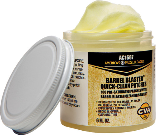 CVA AC1687 Barrel Blaster Quick Clean Patches 6 oz Cotton
