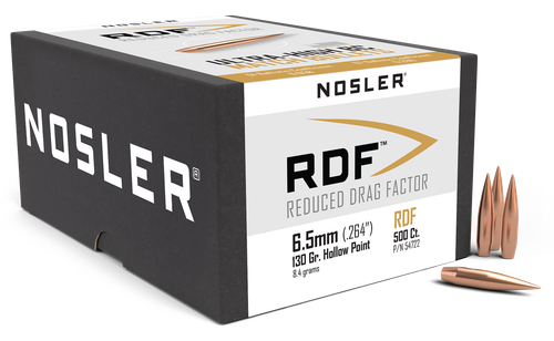 Nosler 54722 RDF Match 6.5Creedmoor 130gr Hollow Point Boat Tail 500/Box