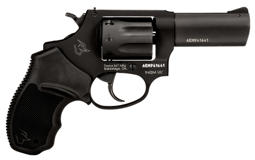 Taurus 2942M031UL 942 Ultra-Lite 22 WMR 8rd 3" Matte Black Finish Barrel, Matte Black Finish Cylinder, Black Anodized Finish Aluminum Frame & Finger Grooved Black Polymer Grip