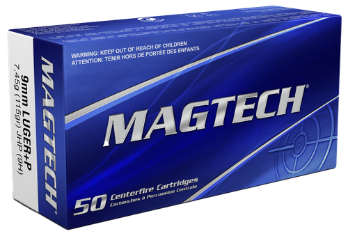 Magtech 9H Range/Training  9mmLuger+P+ 115gr Jacketed Hollow Point 50 Per Box/20 Case