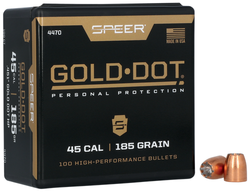 Speer 4470 Gold Dot Personal Protection 45Cal 185gr Hollow Point 100 Per Box/5 Case