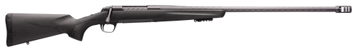 Browning 035543297 X-Bolt Pro Long Range 300 PRC 3+1 26" Skip Fluted Heavy Barrel, Recoil Hawg Muzzle Brake, Spiral Fluted Bolt, Carbon Gray Elite Cerakote, Natural Carbon Fiber Stock