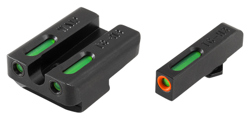 TruGlo TG13WA1PC TFX Pro  Black | Green Tritium & Fiber Optic Orange Outline Front Sight Green Tritium & Fiber Optic Rear Sight