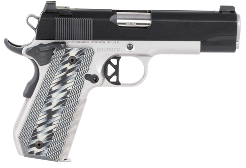 Dan Wesson 01825 V-Bob  45 ACP 8+1 4.25" Stainless Match Grade Barrel, Blued Serrated Stainless Steel Slide, Stainless Steel Frame w/Beavertail, Black/Gray G10 Grip, Ambidextrous