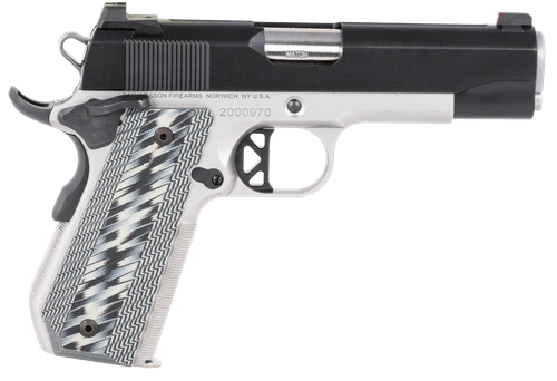 Dan Wesson 01825 V-Bob  45 ACP 8+1 4.25" Stainless Match Grade Barrel, Blued Serrated Stainless Steel Slide, Stainless Steel Frame w/Beavertail, Black/Gray G10 Grip, Ambidextrous