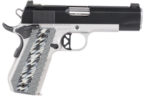 Dan Wesson 01825 V-Bob  45 ACP 8+1 4.25" Stainless Match Grade Barrel, Blued Serrated Stainless Steel Slide, Stainless Steel Frame w/Beavertail, Black/Gray G10 Grip, Ambidextrous
