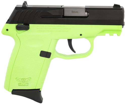 SCCY Industries CPX1CBLGG3 CPX-1 Gen3 9mm Luger 10+1 3.10" Lime Green Polymer w/Picatinny Rail Serrated Black Nitride SS Slide Lime Green Polymer Grip
