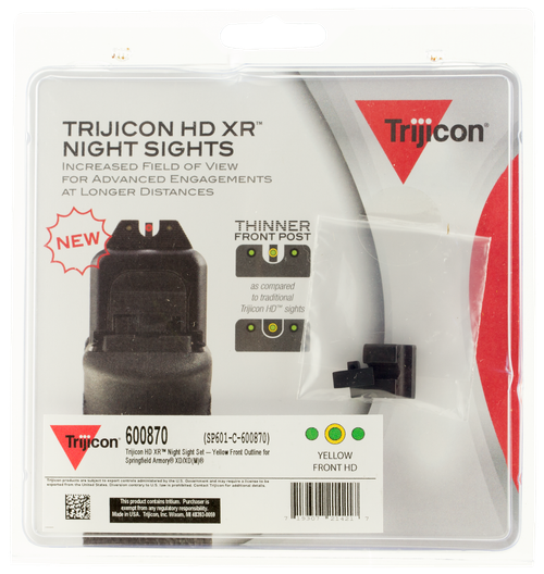 Trijicon 600870 HD XR Night Sights  Green/Tritium Yellow Outline Front Sight-Green Tritium Black Outline Rear Sight Springfield Armory XD/XD-M/XD Mod.2