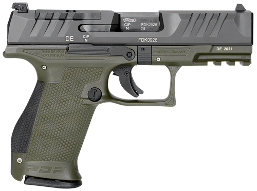 Walther Arms 2858428 PDP Compact Optic Ready 9mm Luger 4" 15+1 Black Steel Slide Performance Duty Textured  Polymer Grip