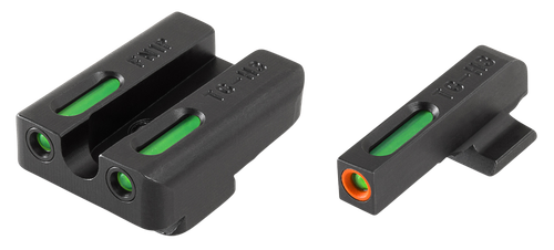 TruGlo TG13FN2PC TFX Pro  Black | Green Tritium & Fiber Optic Orange Outline Front Sight Green Tritium & Fiber Optic Rear Sight