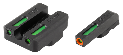 TruGlo TG13WA2PC TFX Pro  Black | Green Tritium & Fiber Optic Orange Outline Front Sight Green Tritium & Fiber Optic Rear Sight