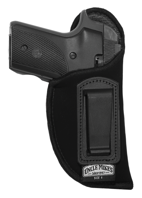 Uncle Mike's 89012 Inside The Pants Holster IWB Size 01 Black Suede Like Belt Clip Fits Medium Autos Fits 3-4" Barrel Left Hand