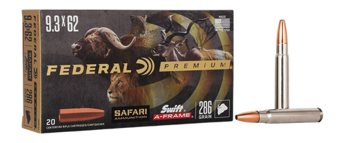 Federal P9362SA Premium Safari Cape-Shok 9.3mmx62Mauser 286gr Swift A Frame 20 Per Box/10 Case