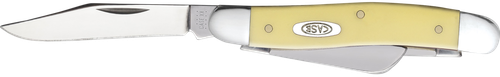 Case 00035 Stockman Medium 2.57"/1.88"/1.71" Folding Clip/Sheepsfoot/Spey Plain Tumble Polish Chrome Vanadium Steel Blade/Yellow Synthetic Handle