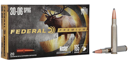 Federal P3006AD Premium  30-06Springfield 165gr Nosler Partition 20 Per Box/10 Case