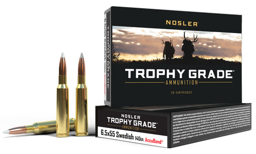 Nosler 60022 Trophy Grade  6.5x55Swedish 140gr Nosler AccuBond 20 Per Box/10 Case