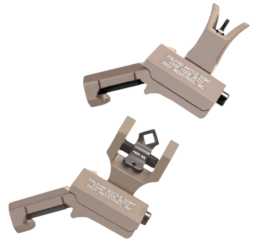 Troy Ind SSIG-45S-MDFT-00 45 Degree Offset Battlesight Set  Flat Dark Earth Anodized M4 Front & Dioptic Rear