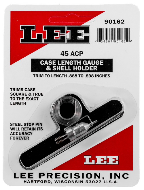 Lee Precision 90162 Case Length Gauge  Silver 45 ACP Steel, Works With Cutter/Lock Stud Includes Shell Holder