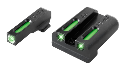 TruGlo TG13SG1A TFX  Black | Green Tritium & Fiber Optic White Outline Front Sight Green Tritium & Fiber Optic Rear Sight