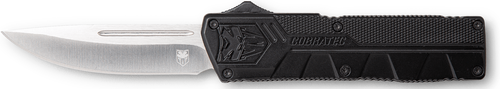 CobraTec Knives BCTLWDNS Lightweight  3.25" OTF Drop Point Plain D2 Steel Blade/Black Aluminum Handle Includes Pocket Clip