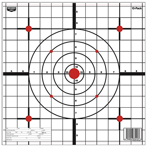 Birchwood Casey 37213 EZE-Scorer  12" Bullseye Paper Hanging Black/White 13 Per Pkg