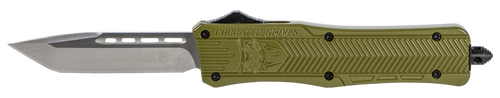 CobraTec Knives MODCTK1MTNS CTK-1  Medium 3" OTF Tanto Plain D2 Steel Blade/OD Green Aluminum Handle Features Glass Breaker Includes Pocket Clip