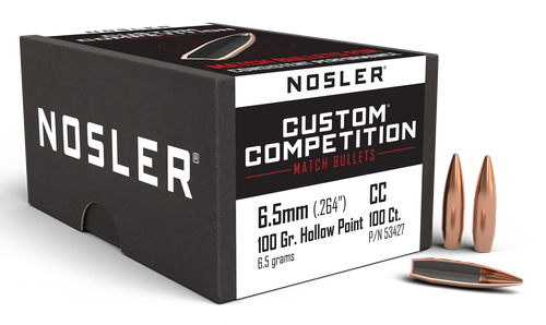 Nosler 53427 Custom Competition 6.5mm 100gr Hollow Point Boat Tail 100/Box